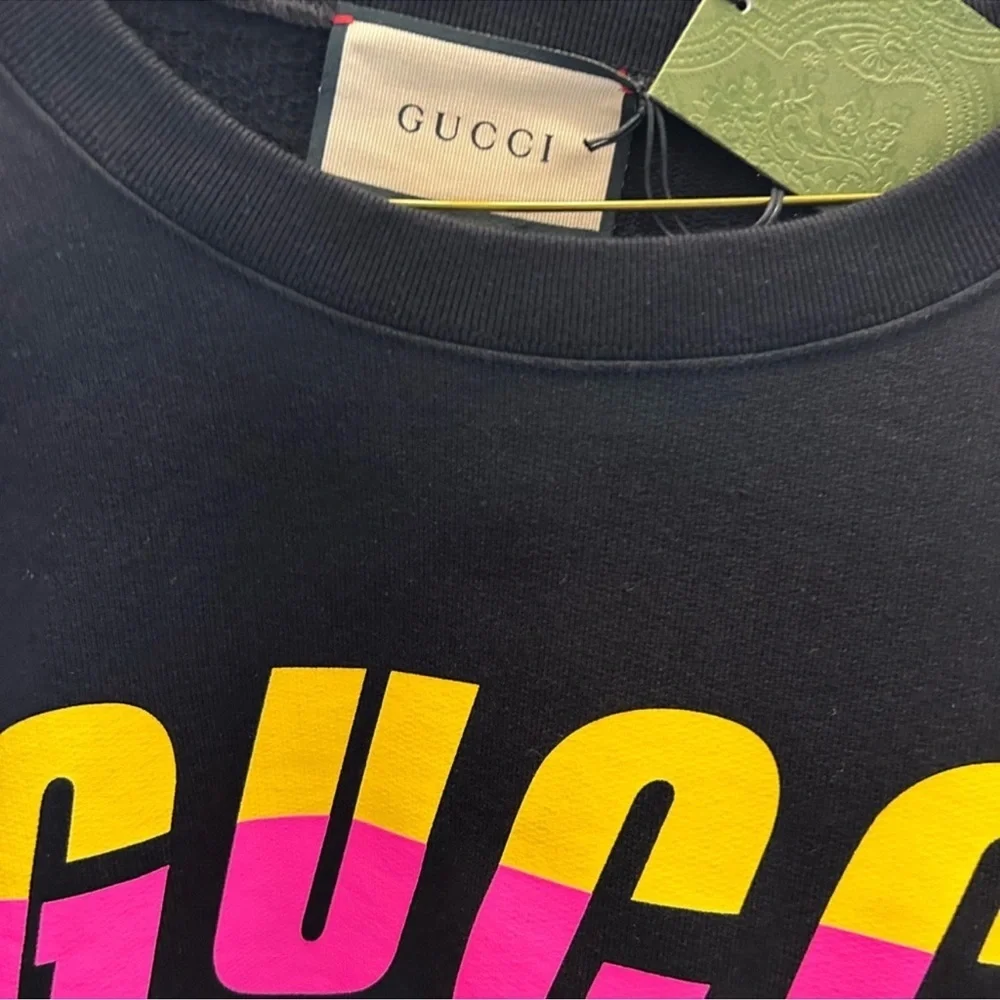 Men’s Gucci blade logo, print cotton sweatshirt, size XL made Italy